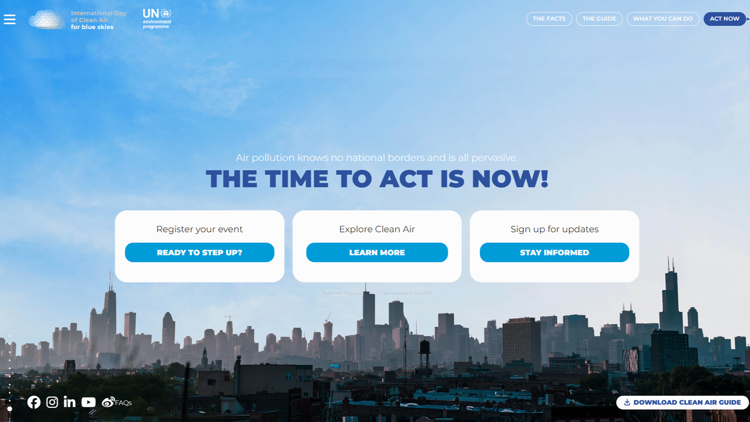 International Day of Clean Air for Blue Skies